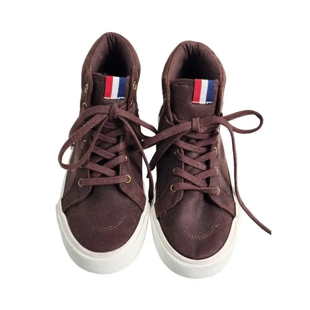 Old Navy Brown Faux Suede High-top Sneakers, Size 2, Boys
